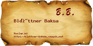Blüttner Baksa névjegykártya